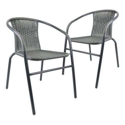 Zestaw krzeseł ogrodowych bistro, szare, 2 szt na Arena.pl