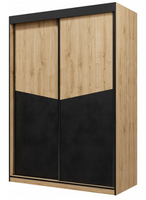 Szafa Przesuwna 150 cm Dąb Odwieczny + Czarny ASTROM JR - 2 Kolory
