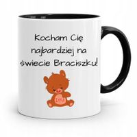 Kubek Czarny Dla Brata Kocham Cię Braciszku! Z Nadrukiem Ze Zdjęciem