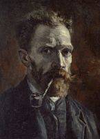 Plakat 13x18cm  Self-Portrait with Pipe, Van Gogh Vintage