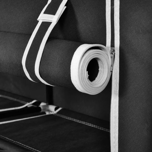 Materiałowa szafa na buty z osłoną, 115 x 28 x 110 cm, czarna na Arena.pl