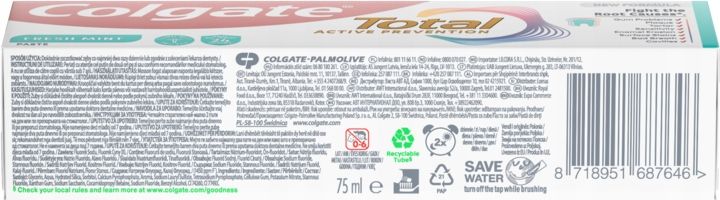 COLGATE TOTAL PASTA DO ZĘBÓW MULTIOCHRONNA Z FLUOREM FRESH MINT 75 ML zdjęcie 4