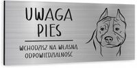 Tabliczka dibond uwaga pies Amerykański staffordshire terrier 20x10 cm