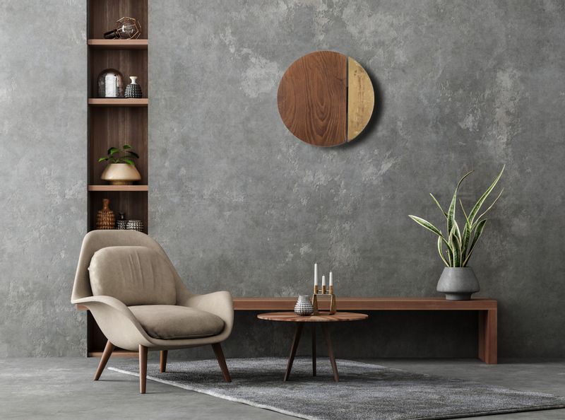 Okrągły kinkiet salonowy Sun 7651 ekologiczny LED 15W 3000K drewno zdjęcie 4