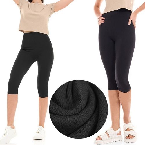 LEGGINSY BAWEŁNIANE KOLARKI getry RYBACZKI 3/4 PRĄŻKOWANE KRYJĄCE - XL/XXL na Arena.pl