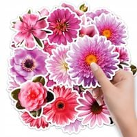 NAKLEJKI NA ZESZYT NALEPKA Z POSTACIAMI KWIATY ROŚLINY LIŚCIE WZORY 10SZT