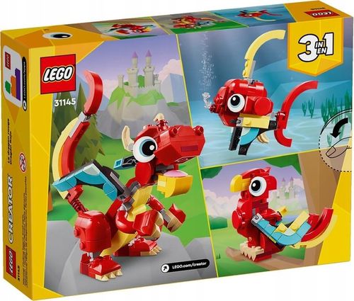 KLOCKI LEGO | CREATOR 31145 CZERWONY SMOK 3 W 1 PREZENT DLA DZIECI +TOREBKA na Arena.pl
