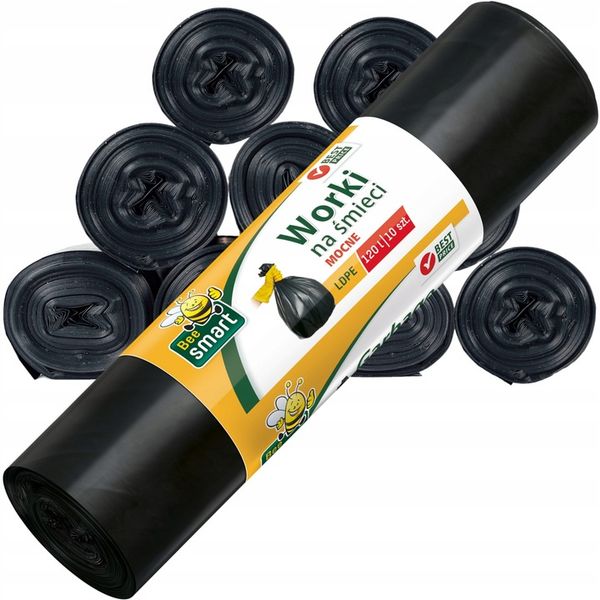Worki Na Smieci MOCNE Bee Smart 120l 100 szt zdjęcie 1