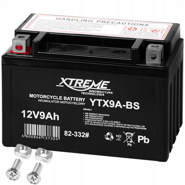 AKUMULATOR ŻELOWY 12V 9Ah BEZOBSŁUGOWY MOTOCYKLOWY SKUTER MOTOR QUAD ATV zdjęcie 1