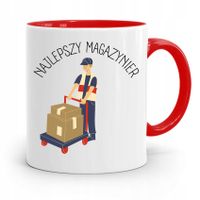 Kubek Czerwony Dla Magazyniera Najlepszy Prezent Z Nadrukiem Ze Zdjęciem