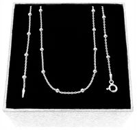 SREBRNY ŁAŃCUSZEK DAMSKI 40cm KULKI KULECZKI NA PREZENT ZE SREBRA PRÓBY 925