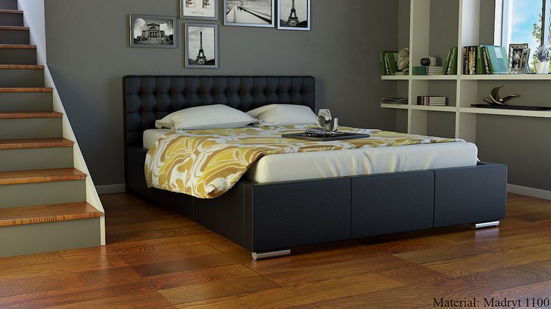 ŁÓŻKO PIKOWANE TAPICEROWANE 140x200 ŁÓŻKO DO SYPIALNI STELAŻ POJEMNIK zdjęcie 9