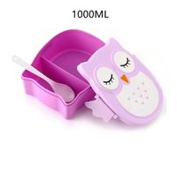 Hamburger pudełko na Lunch dwie warstwy śliczne Burger Lunchbox Bento kuchenka – 1000ML Puple Owl