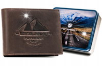 Peterson Portfel skórzany męski góry MOUNTAIN ciemny brąz