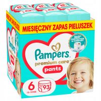 PAMPERS PANTS 6 PREMIUM CARE PIELUCHOMAJTKI DLA DZIECI +15kg 93szt