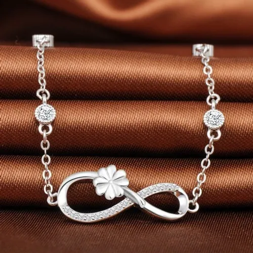 Komplet Biżuterii Srebrnej 925 Nieskończoność Koniczynka 3 element + GRAWER na Arena.pl