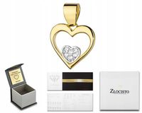 ZŁOTA ZAWIESZKA SERDUSZKO Z DIAMENTAMI BRYLANTAMI
