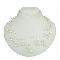 NASZYJNIK Z PRAWDZIWYCH PEREŁ NA ŻYŁCE