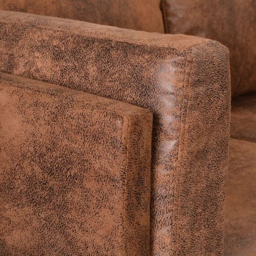 VidaXL Sofa narożna, tkanina, brąz na Arena.pl