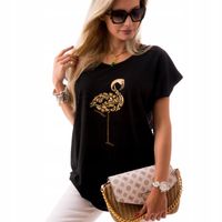 Wygodna Luźna BLUZKA DAMSKA T-shirt Piękny Wzór