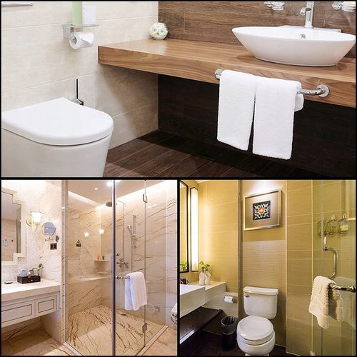 PORĘCZ UCHWYT ŁAZIENKOWY PROSTY DO WANNY DRZWI x2 CHROM POD PRYSZNIC 30CM na Arena.pl