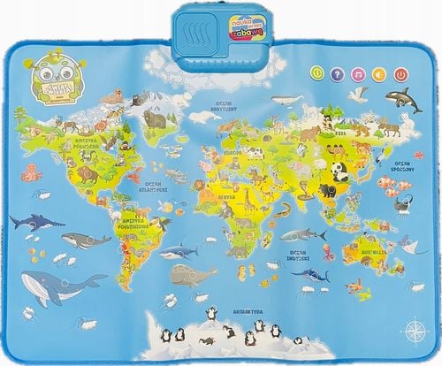 INTERAKTYWNA MAPA ŚWIATA ZWIERZĄT DOTYKOWA MATA EDUKACYJNA MÓWI PO POLSKU na Arena.pl