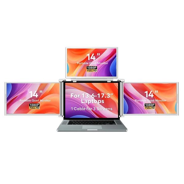 Monitory do laptopa Extralink Triple Screen S680 14" Full HD IPS zdjęcie 8