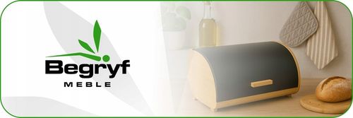 Chlebak bambusowy czarna stal pojemnik na pieczywo nowoczesny desig kuchnia na Arena.pl