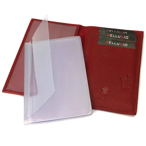 Skórzane etui z systemem RFID - ciemnoczerwone na Arena.pl