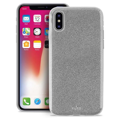PURO Glitter Shine Cover - Etui iPhone X (Silver) na Arena.pl