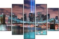 100CM 150CM OBRAZ 5 ELEM PANORAMA MANHATTANU ŚCIENNY