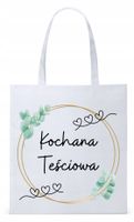 Dla Teściowej Mamy Prezent Torba Eco Biała Shopper Z Nadrukiem Ze Zdjęciem