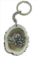 Brelok myśliwski dzik poroże z brązu