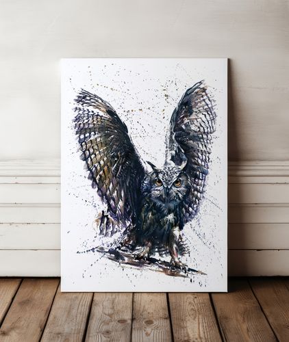 Plakat sowa abstrakcja akwarela 61x91 cm na Arena.pl