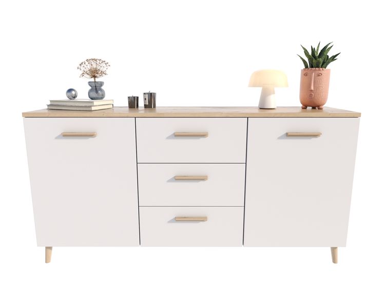 Komoda Malmo dąb artisan/biały zdjęcie 1