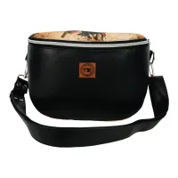 Duża Torebka Nerka Damska - Czarna i Konie w Galopie