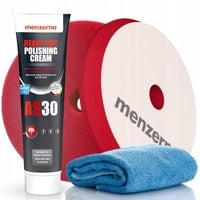 Pasta Polerska Menzerna Heavy Cut AS 30 + Pad Tnący 150mm + Mikrofibra