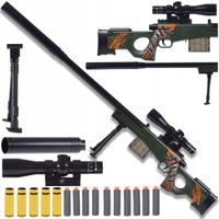 DUŻY KARABIN NA STRZAŁKI PIANKOWE SNAJPERKA ZESTAW +ŁUSKI ZABAWKA REPLIKA