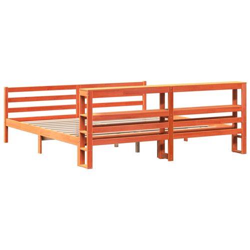 Łóżko bez materaca, woskowy brąz, 200x200 cm, drewno sosnowe na Arena.pl