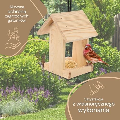 Karmnik dla ptaków drewniany DIY Zestaw do samodzielnego montażu na Arena.pl