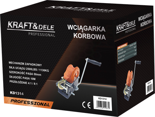 Wciągarka korbowa pasowa 2500Ibs KD1314 na Arena.pl