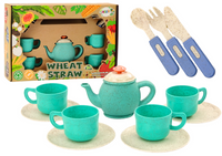 Zestaw Naczyń Filiżanki Talerzyki Sztućce Imbryk 22 El