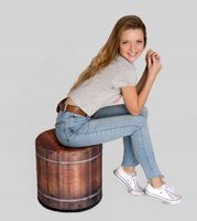 Pufa ogrodowa z Codury, wodoodporna do domu i ogrodu - wzór Beczka