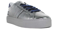 D.A.T.E. Półbuty damskie - Vertigo Laminated Silver - rozmiar 37 - Srebrne