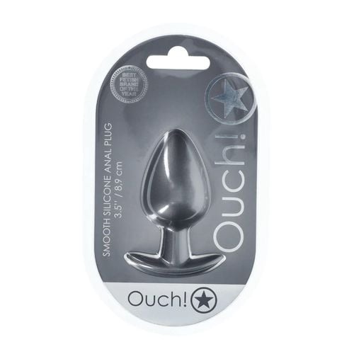 smooth silicone anal plug - large - 3.5" / 8,9 cm - gunmetal na Arena.pl