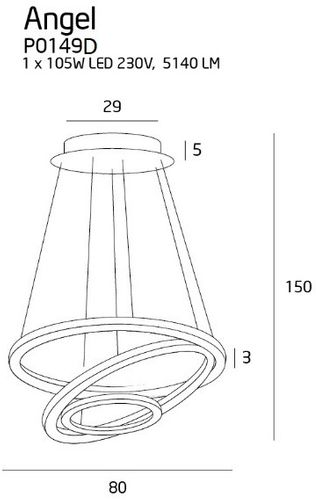 Lampa wisząca LED ANGEL ściemniana P0149D - MaxLight na Arena.pl