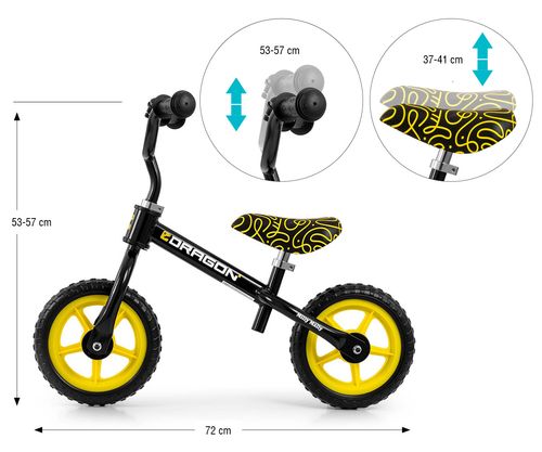 MILLY MALLY 6343 Rowerek biegowy DRAGON black na Arena.pl