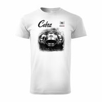 Koszulka z samochodem Roadster AC Cobra kolekcjonerska męska biała REGULAR L