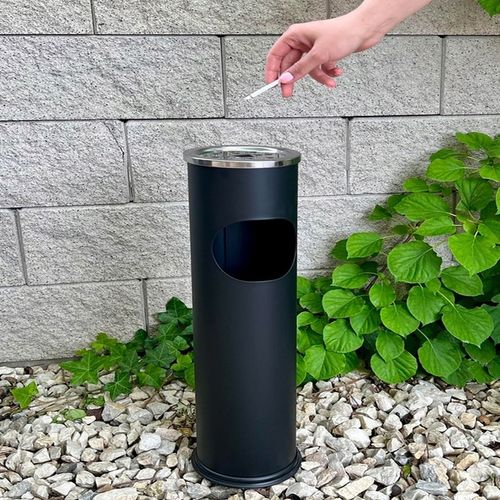 POPIELNICZKA ZEWNĘTRZNA STOJĄCA KOSZ NA ŚMIECI 12 L ŚMIETNIK POPIELNICA 2w1 na Arena.pl