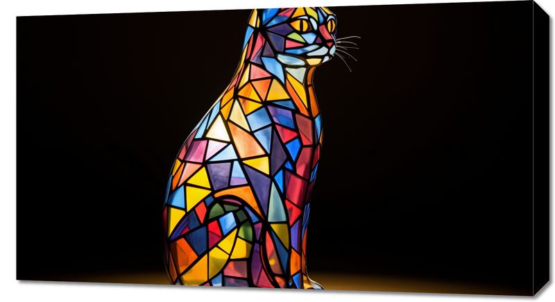 Obraz 90x50cm Koci Witraż zdjęcie 1